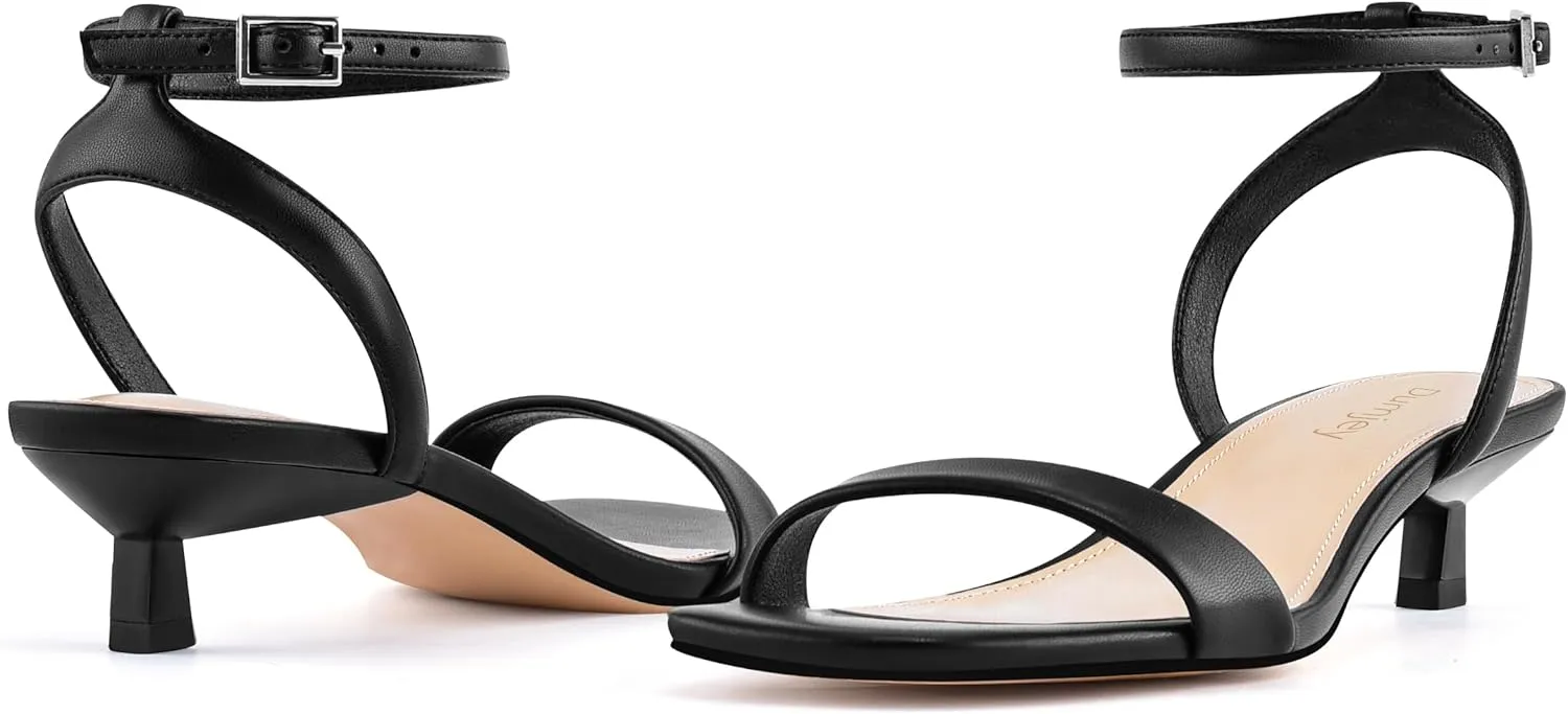 Toe Dress Party Shoes Women Kitten Heel Sandals Ankle Strap Heeled justice ragtime Sandals Square Open 