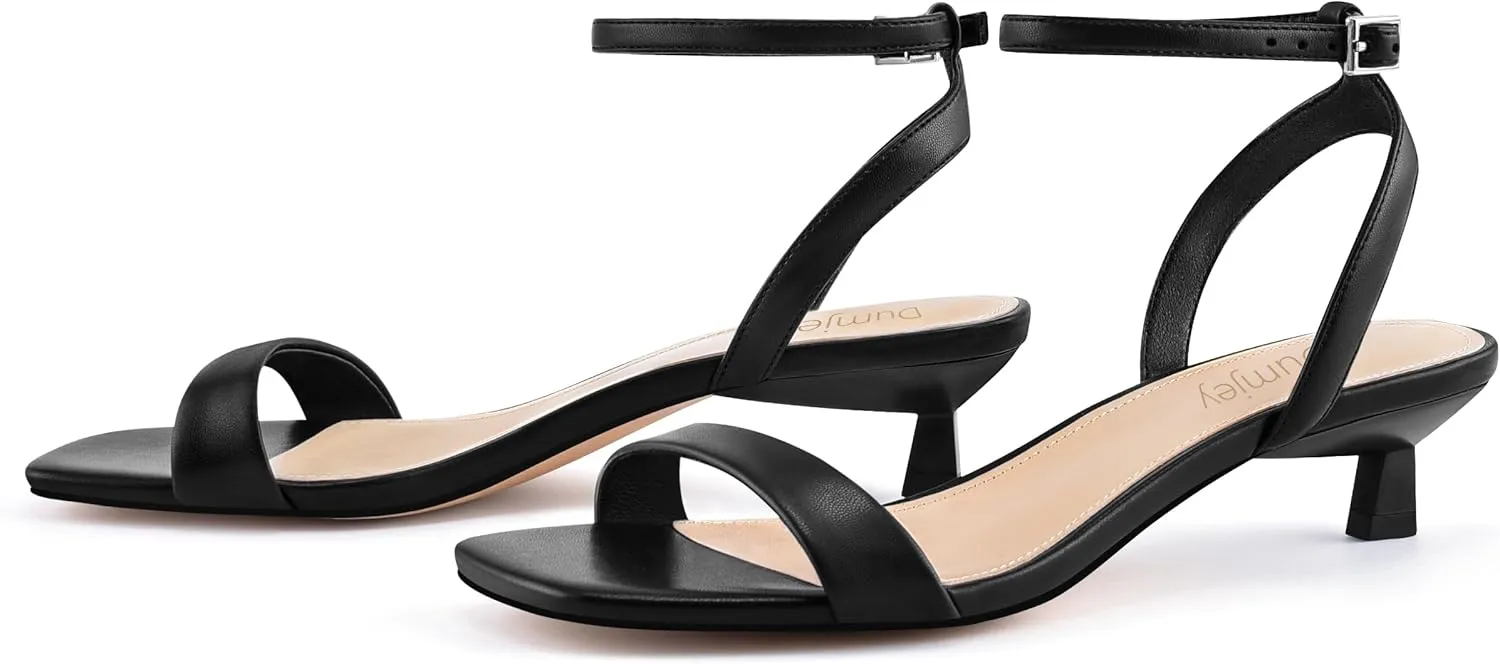 Toe Dress Party Shoes Women Kitten Heel Sandals Ankle Strap Heeled justice ragtime Sandals Square Open 