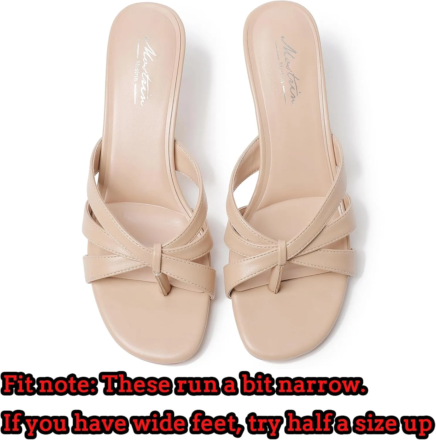 Toe Flip Australian context Flops Slip On Mules Heels Fashion Thong Heeled Sandals for Party Wedding Holiday Mostrin Strappy Kitten Heels for Women Round Open 