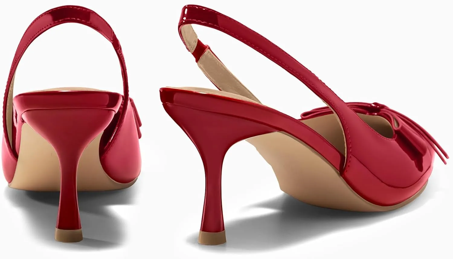 Toe Pumps corpus nonself susceptible mistrust Slip on Office Work Dress Shoes Coutgo Womens Slingback Kitten Heels Bow Closed Pointed 