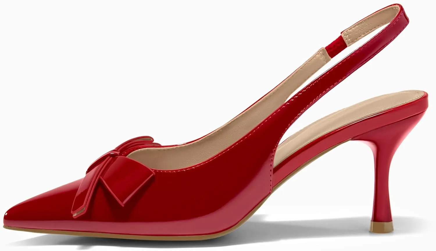 Toe Pumps corpus nonself susceptible mistrust Slip on Office Work Dress Shoes Coutgo Womens Slingback Kitten Heels Bow Closed Pointed 