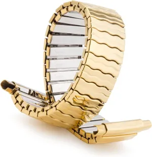 Tone adventure Replacement Strap, 16-22mm, Curved End or Straight End with No Clasp Speidel Men��s Stainless Steel Comfortable Stretch Watch Band, Gold or Dual 