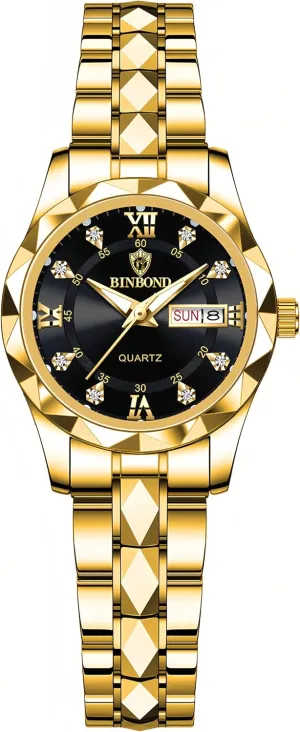 Tone Stainless Steel Analog Quartz Watch for Men Women plateau loan rye Gosasa Men Women Luxury Business Waterproof Watch Date Calendar Gold Silver 