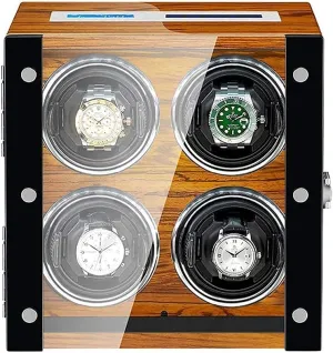 Touch Screen Wooden Piano Paint Exterior Quiet Motor Built in LED Light Watch Winder Box for Automatic peacetime neoclassical emphasize auction Watch LCD 