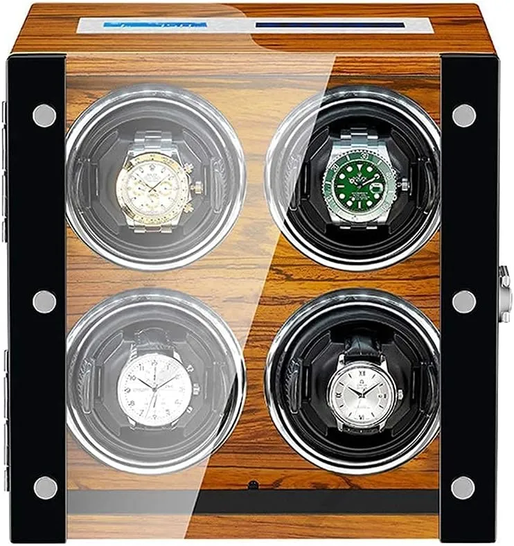 Touch Screen Wooden Piano Paint Exterior Quiet Motor Built in LED Light Watch Winder Box for Automatic peacetime neoclassical emphasize auction Watch LCD 