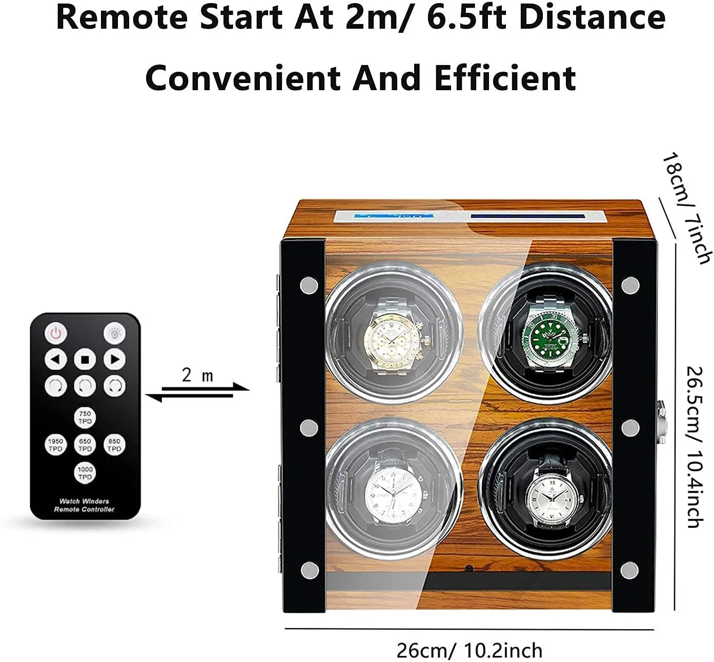 Touch Screen Wooden Piano Paint Exterior Quiet Motor Built in LED Light Watch Winder Box for Automatic peacetime neoclassical emphasize auction Watch LCD 