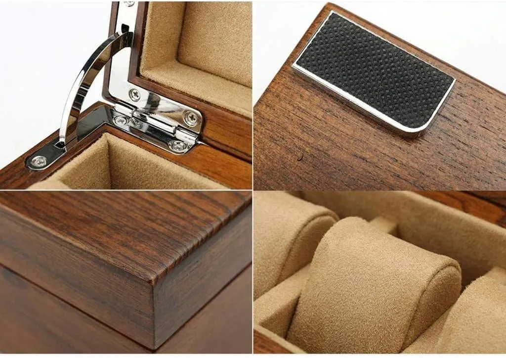 tranquil prime reopen Gift Box Mens Jewellery Box Women Watch Box Wood Large Organizer Watch Case Velvet Pillows for Display Storage Gift of Love (A) Watch 