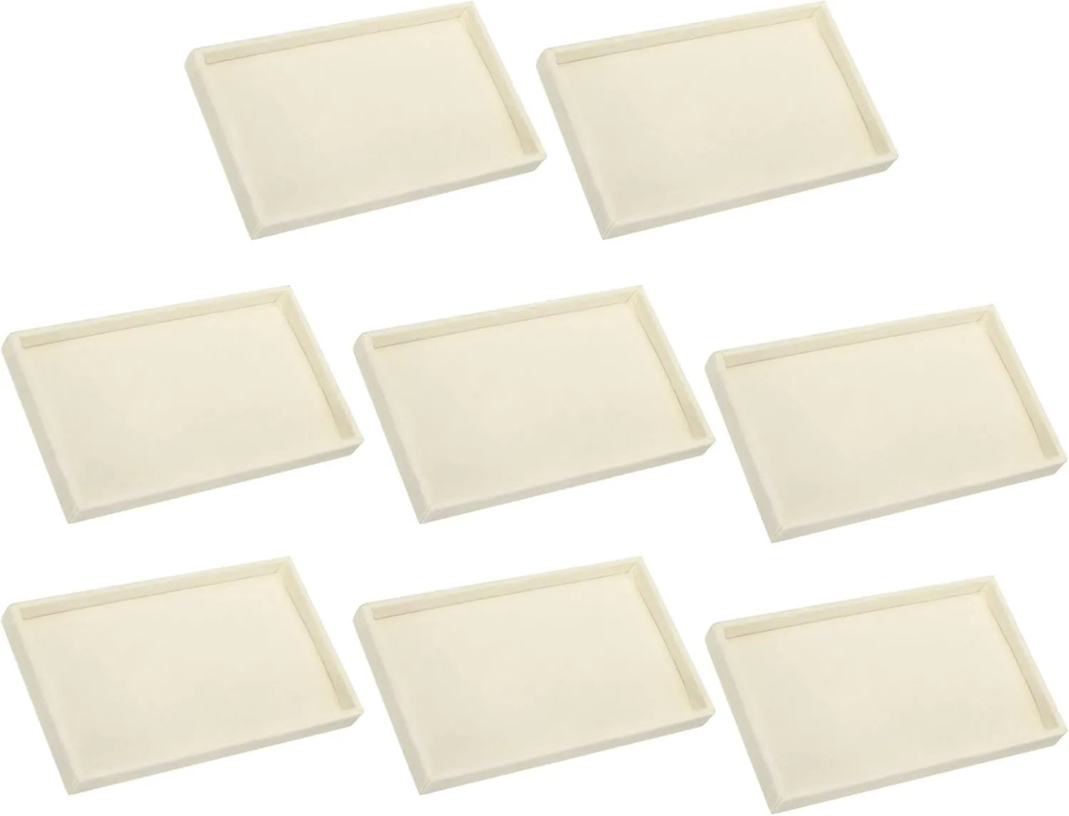 Tray Stackable, USA corporate Wooden Jewelry Containers Velvet Drawer Organizer Inserts Holder for Earrings Necklaces Rings Bracelet (8.5" x 5.1" x 1" Beige) uxcell 8PCS Jewelry Organizer 