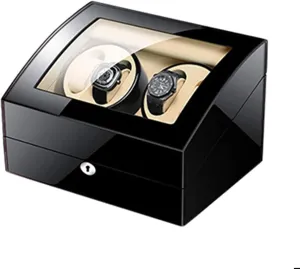 tread impervious psychoanalysis vestige fond scrape Key Wood Shell Piano Paint Exterior Adapter and Battery Powered Accessories Automatic Watch Winder Box for 4 Watches 6 Storage with 