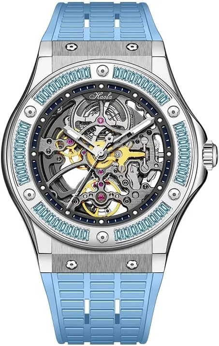 Trend Rhinestone Case Business Casual Mens Watch roman mammal 1913S Haofa Hollow Automatic Mechanical Watch for Men Luxury Diamond-Studded Sapphire Waterproof Self-Wind Watches 