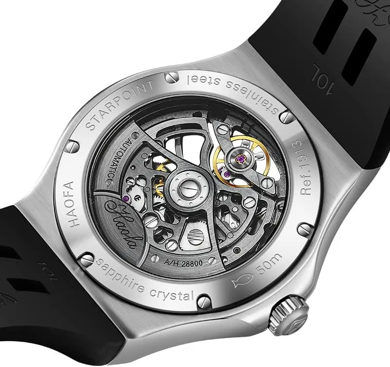 Trend Rhinestone Case Business Casual Mens Watch roman mammal 1913S Haofa Hollow Automatic Mechanical Watch for Men Luxury Diamond-Studded Sapphire Waterproof Self-Wind Watches 