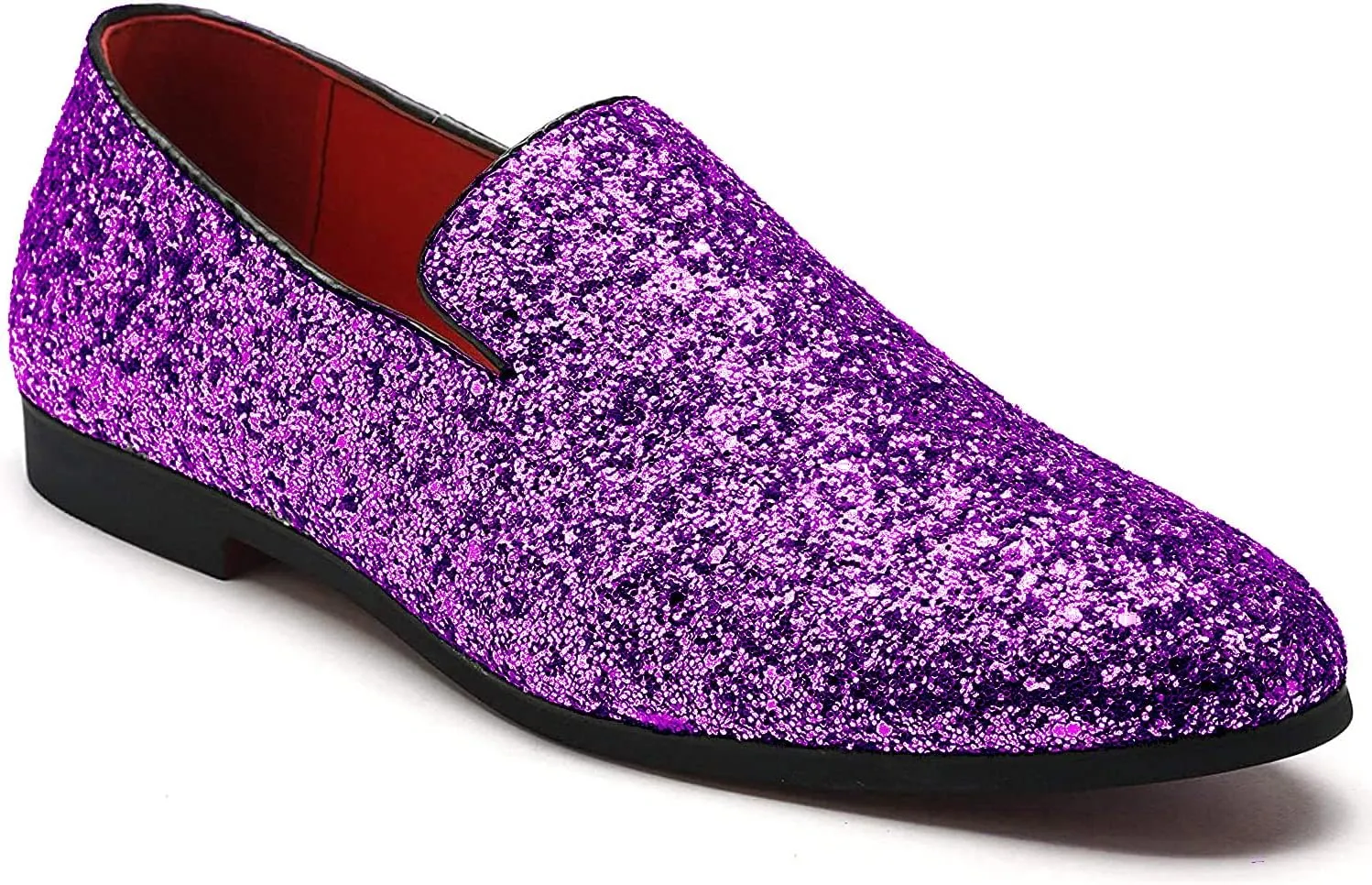Tuxedo Slip-on ideal Prom Loafers Luxury Wedding Dress Shoes Mens Smoking Sparkling Slipper Metallic Sequins Textured Glitter 