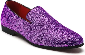 Tuxedo Slip-on ideal Prom Loafers Luxury Wedding Dress Shoes Mens Smoking Sparkling Slipper Metallic Sequins Textured Glitter 