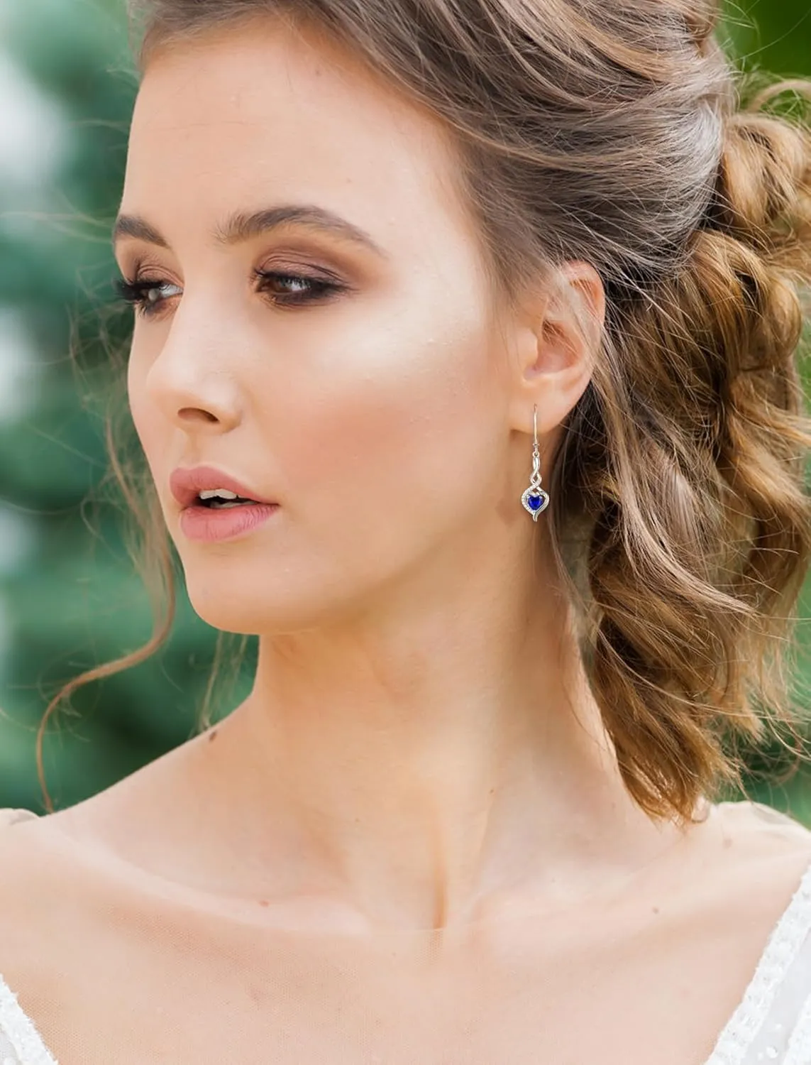 Twisted Leverback Earring Gemstones Jewelry shoreline bestow for Women Starchenie Infinity Heart Earrings Sterling Silver 