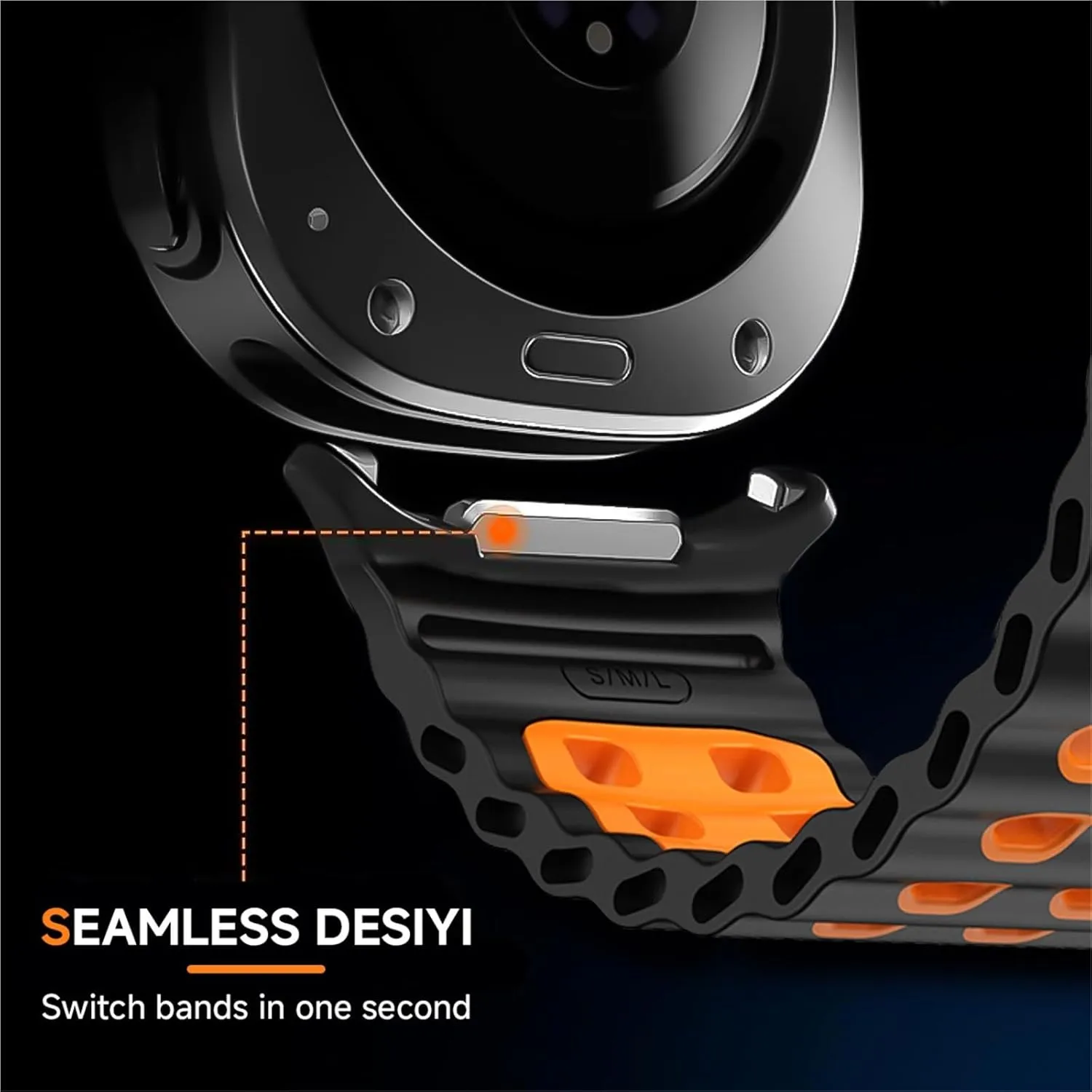 two-tone Band for Galaxy 7 faint glow glimmer banner cast lull ultra watchband straps Silicone Strap For watch ultra 47mm Bracelet No Gaps Sport 