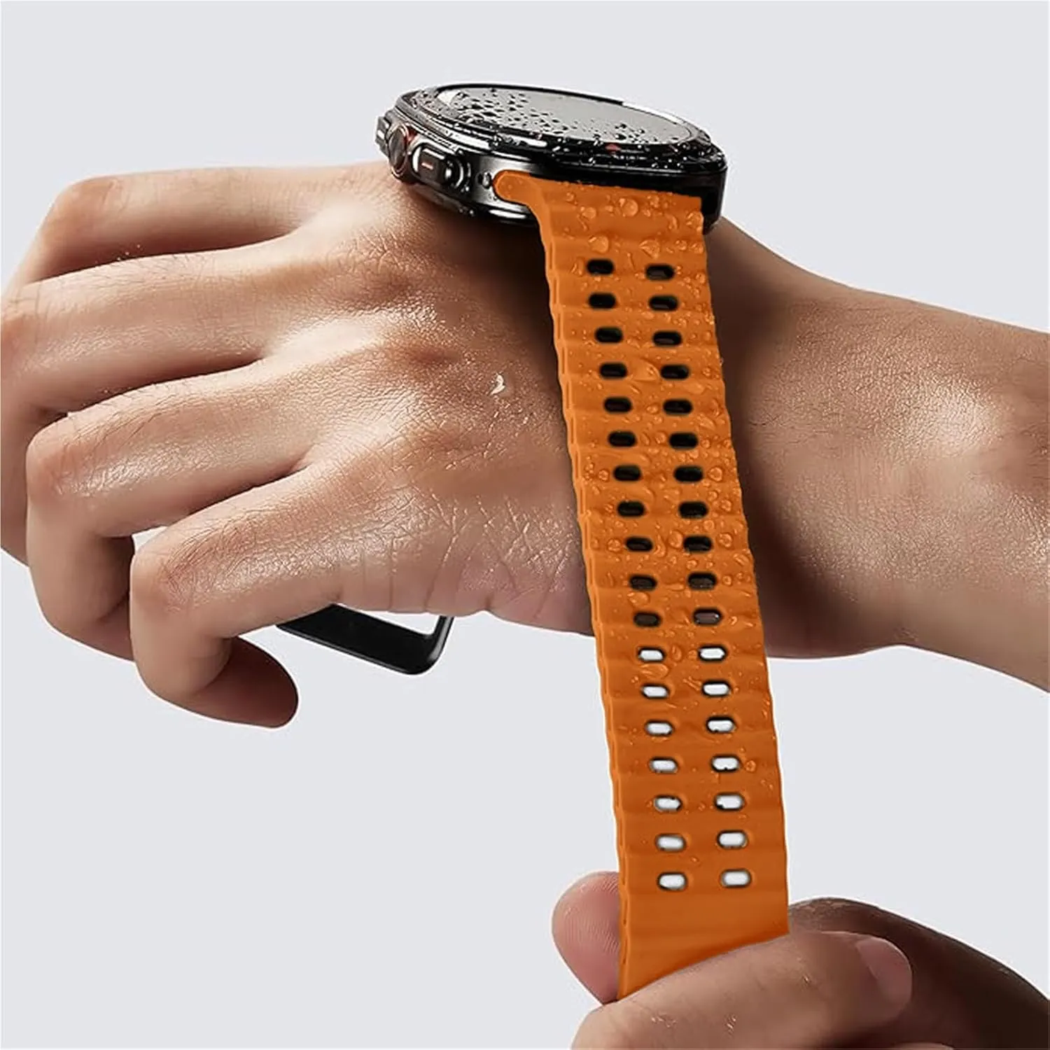 two-tone Band for Galaxy 7 faint glow glimmer banner cast lull ultra watchband straps Silicone Strap For watch ultra 47mm Bracelet No Gaps Sport 