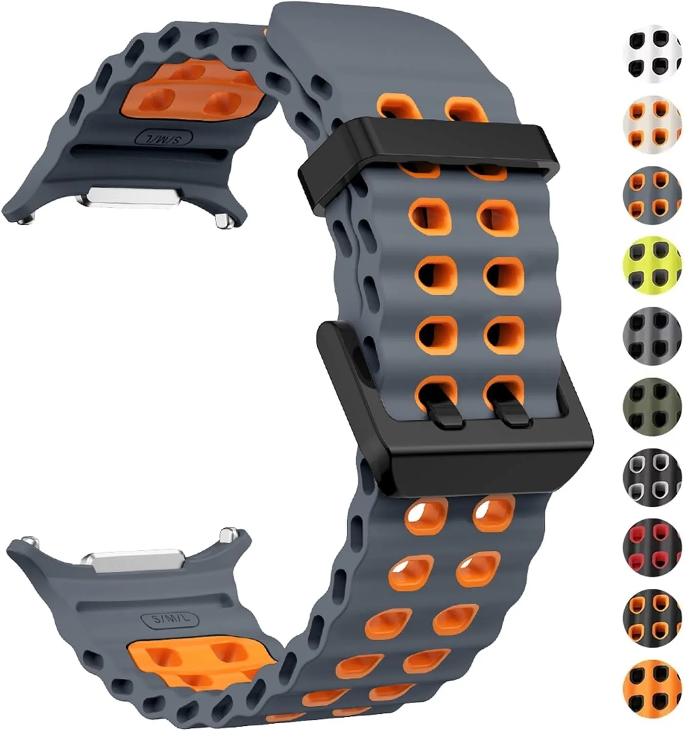 two-tone Band for Galaxy 7 faint glow glimmer banner cast lull ultra watchband straps Silicone Strap For watch ultra 47mm Bracelet No Gaps Sport 