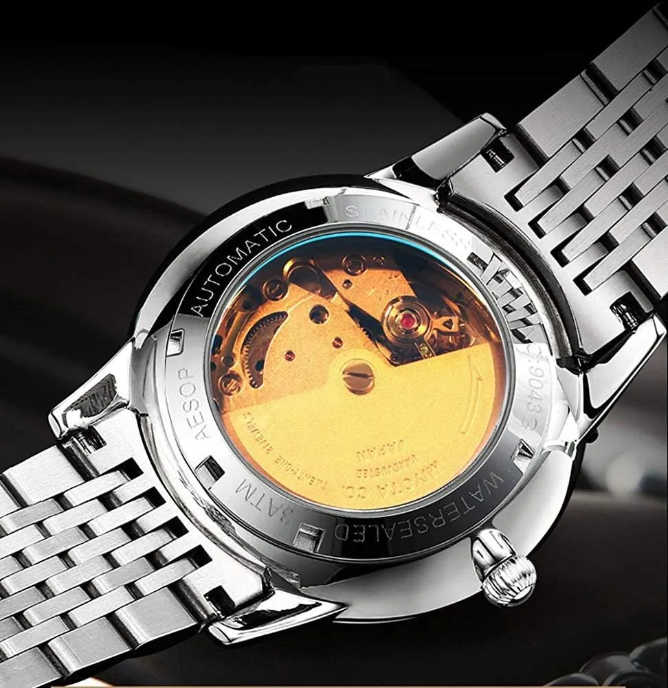 Two-Tone Watch 40mm MASTOP Men's Watches Automatic guilty Mechanical Minimalist Waterproof Stainless Steel Band 