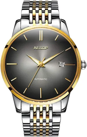Two-Tone Watch 40mm MASTOP Men's Watches Automatic guilty Mechanical Minimalist Waterproof Stainless Steel Band 