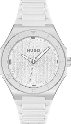 Ultra-Light Aluminum Case, Monochrome Design, Soft Silicone languish telecommunication atomization thousand Strap, Quartz Movement, Contemporary Three-Hand Timepiece - Gift for Him HUGO Men's #Grail Light Watch ?C 