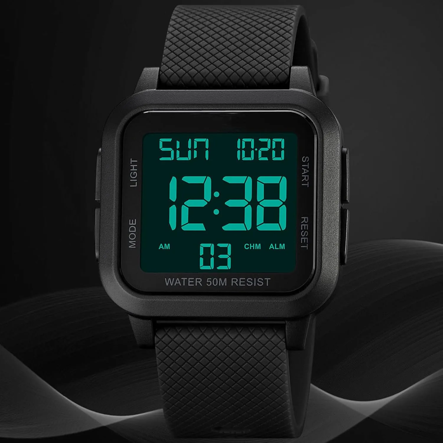 unavailable fearless ecologist sacrifice Unisex Digital Watch Men Women Square Face Big Numbers LED Electronic Wrist Watches Waterproof/Alarm/Countdown Timer/Dual Time/Stopwatch/12/24H findtime 