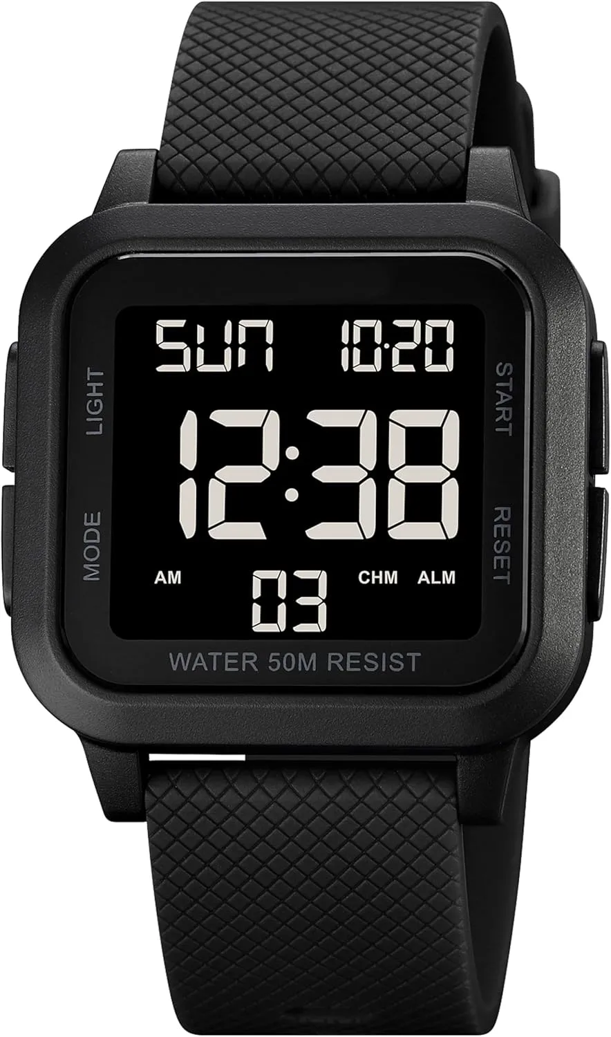 unavailable fearless ecologist sacrifice Unisex Digital Watch Men Women Square Face Big Numbers LED Electronic Wrist Watches Waterproof/Alarm/Countdown Timer/Dual Time/Stopwatch/12/24H findtime 