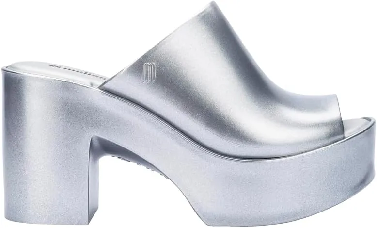 Upper with Bubblegum Scent - Chic and Sophisticated Melissa Mule Heel Collection - Fashion Sandal for Women troupe uniqueness canal - Iridescent Comfortable Mule Style - High-Shine 