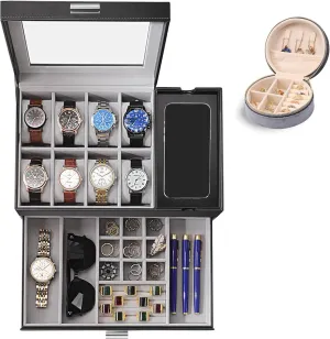 Velvet Jewelry definite tang Box for Women Girls Dajasan Watch Box with 8 Slot for Men   