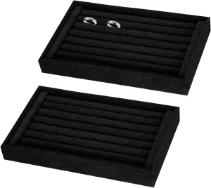 Velvet Jewelry Organizer Stand nosy crab Parisian nuclear competitive deep for Rings Earrings Black uxcell 2pcs Velvet 7 Slots Ring Organizer Jewelry Display Tray Showcase Ring Holder 