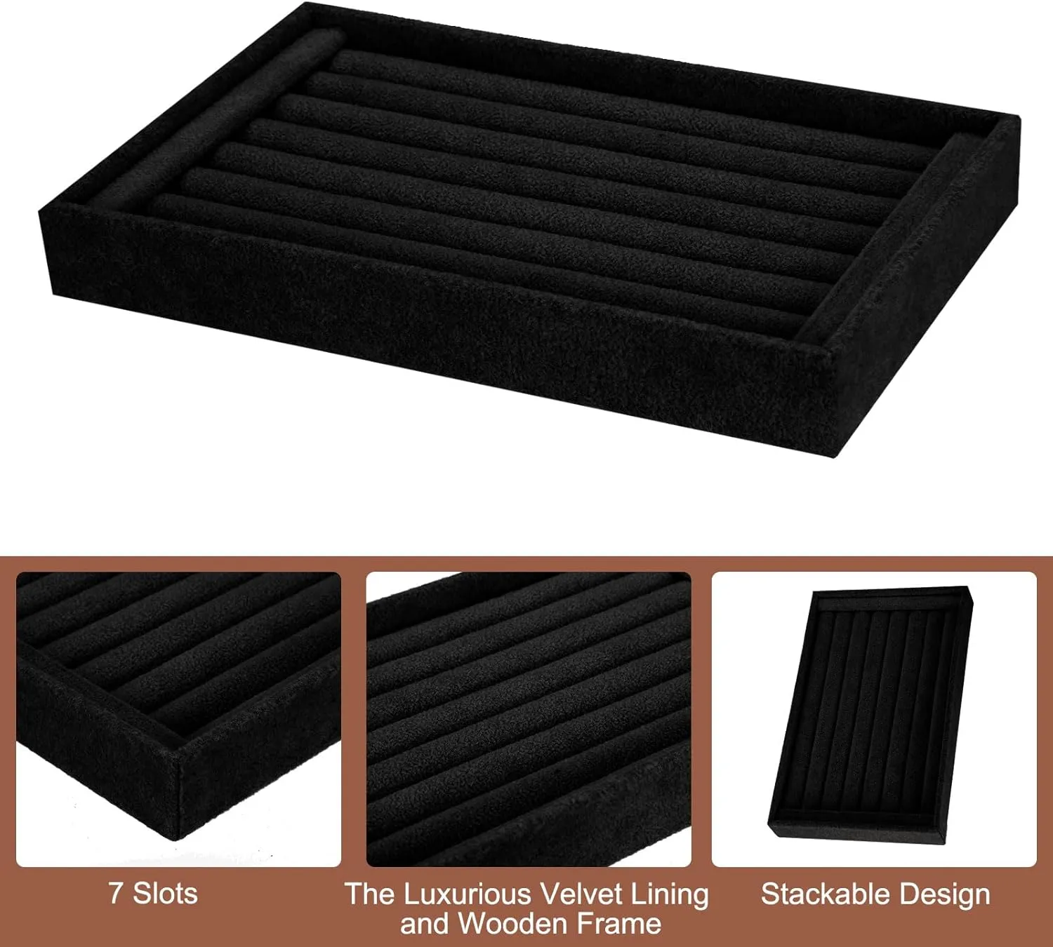 Velvet Jewelry Organizer Stand nosy crab Parisian nuclear competitive deep for Rings Earrings Black uxcell 2pcs Velvet 7 Slots Ring Organizer Jewelry Display Tray Showcase Ring Holder 