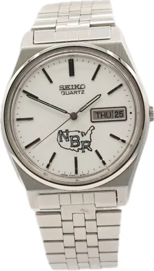 Vintage 35mm 1981 Seiko 7123-8439 "NBP" Logo Men's Quartz Wristwatch 7123 Steel