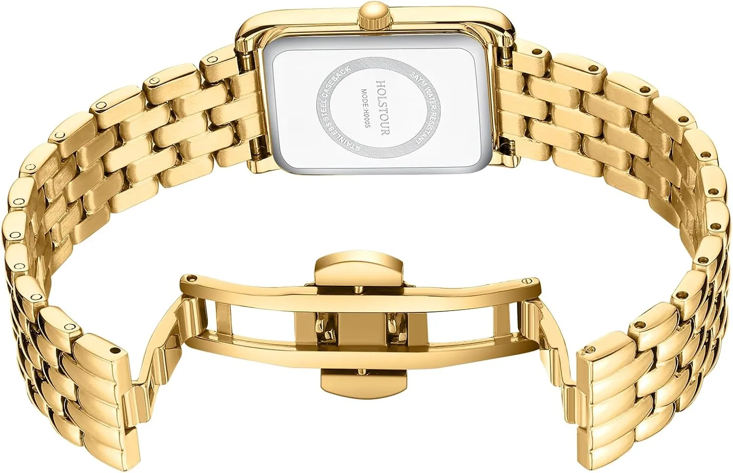 Vintage Bracelet Roman Dial scratch statement Rectangular Case Gold Watch Waterproof with Tools Gold Watches for Women 