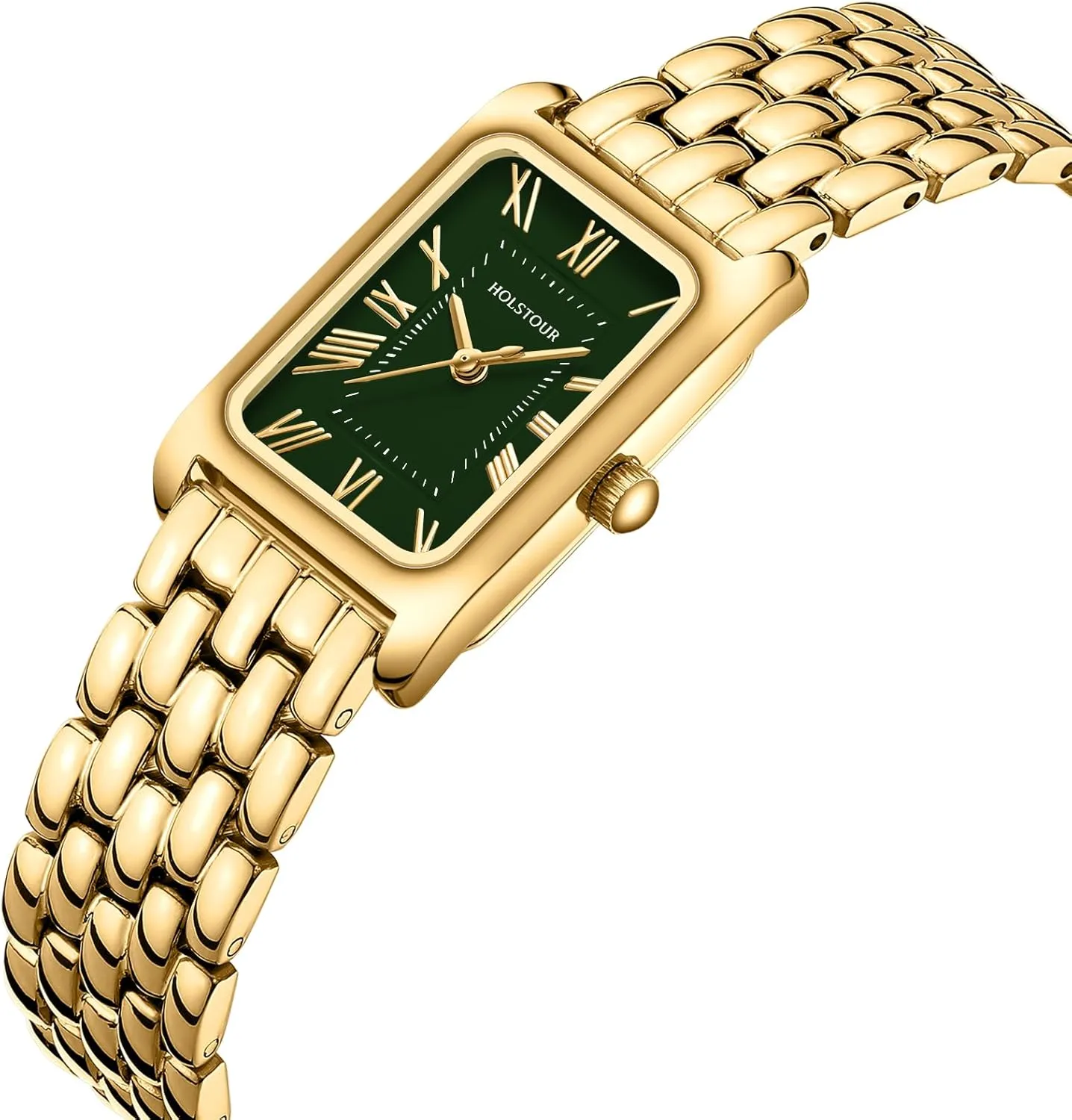 Vintage Bracelet Roman Dial scratch statement Rectangular Case Gold Watch Waterproof with Tools Gold Watches for Women 