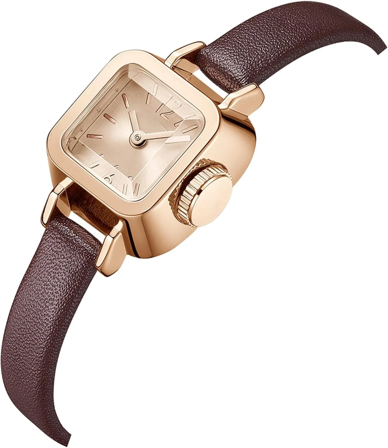 Vintage Designer Watches lover for Women Classic Elegant Wristwatch for Small Wrists Black Leather Band findtime Ladies Watch Square 
