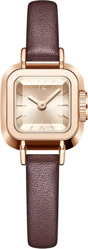 Vintage Designer Watches lover for Women Classic Elegant Wristwatch for Small Wrists Black Leather Band findtime Ladies Watch Square 