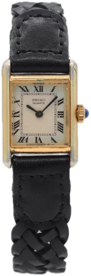 Vintage Seiko 1400-5039 Tank Ladies Quartz Wristwatch Japan Gold Tone