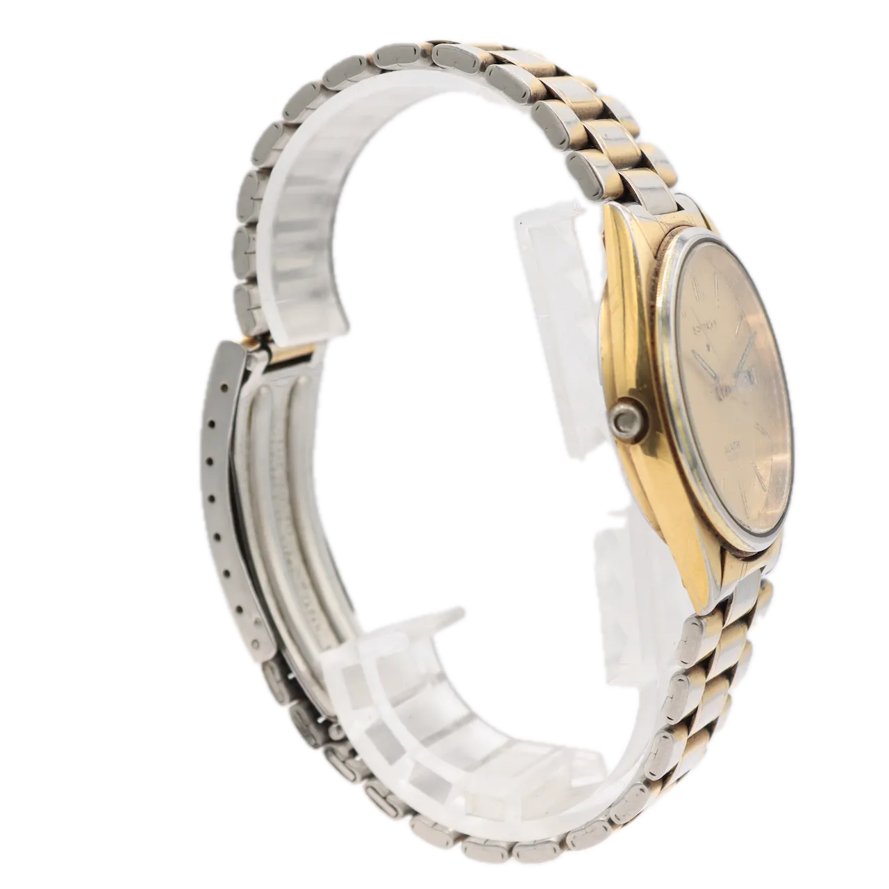 Vintage Seiko 5C23-8009 A4 Alarm Men's Quartz Wristwatch Japan Gold Tone