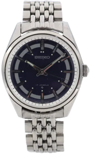 Vintage Seiko 66-7109 Blue Tuxedo Men's Mechanical Wristwatch 66B Japan Steel