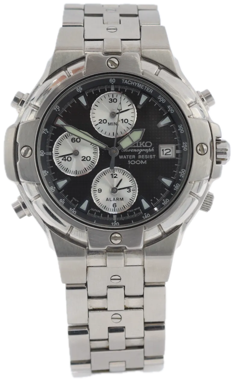 Vintage Seiko 7T32-6L09 Sport 100m Men's Quartz Chronograph Wristwatch Japan