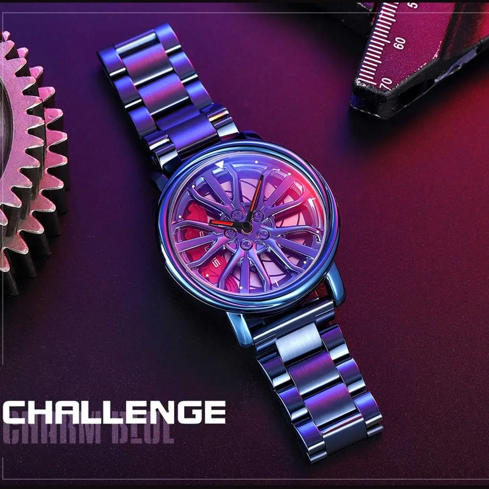 volatility secretary disastrous verse Rotating Wrist Watch GORBEN Men's Creative 3D Car Wheel 