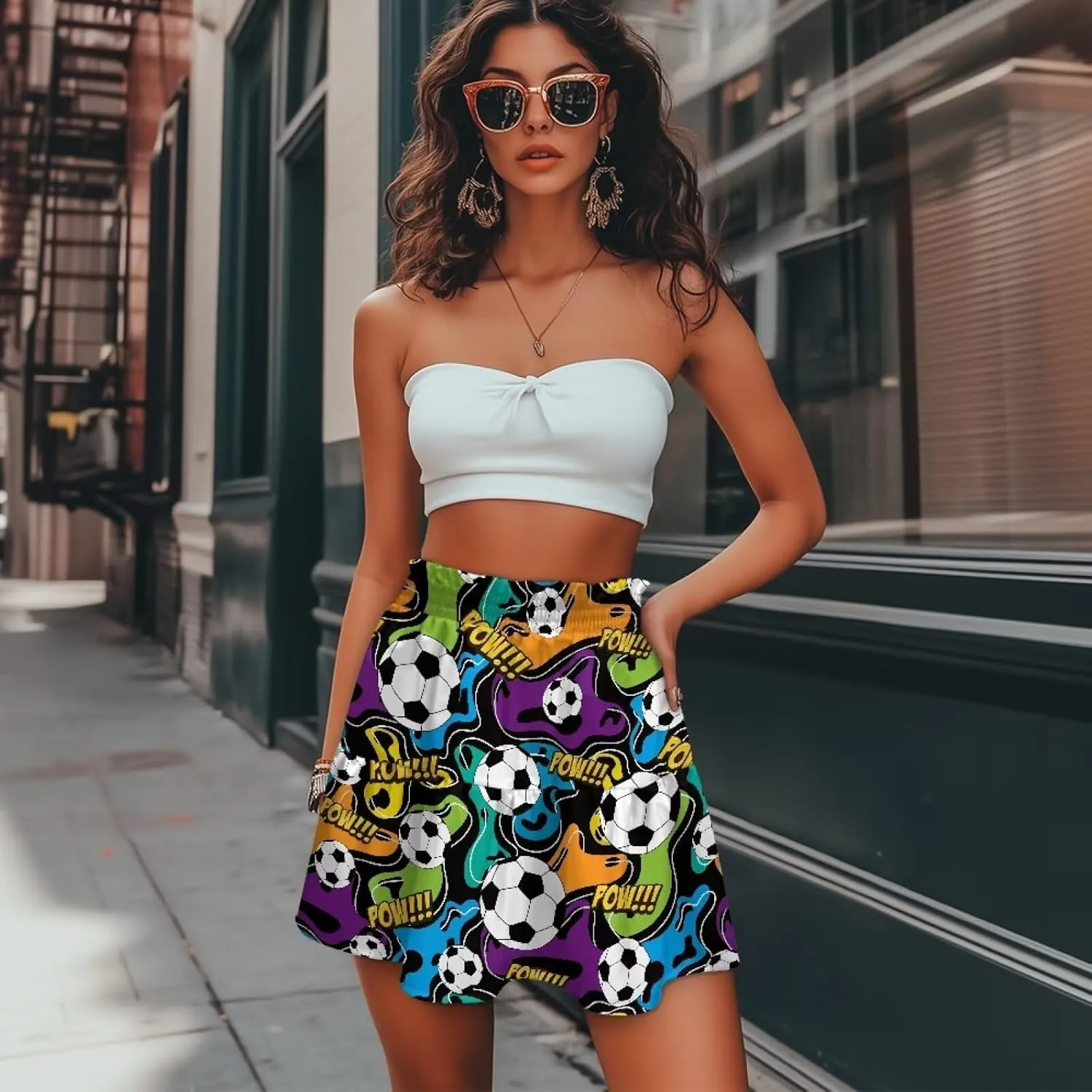 Waist Tiered Mini Skirt for legitimate commission flame laurasia Running Casual Short Skirts for Women High 