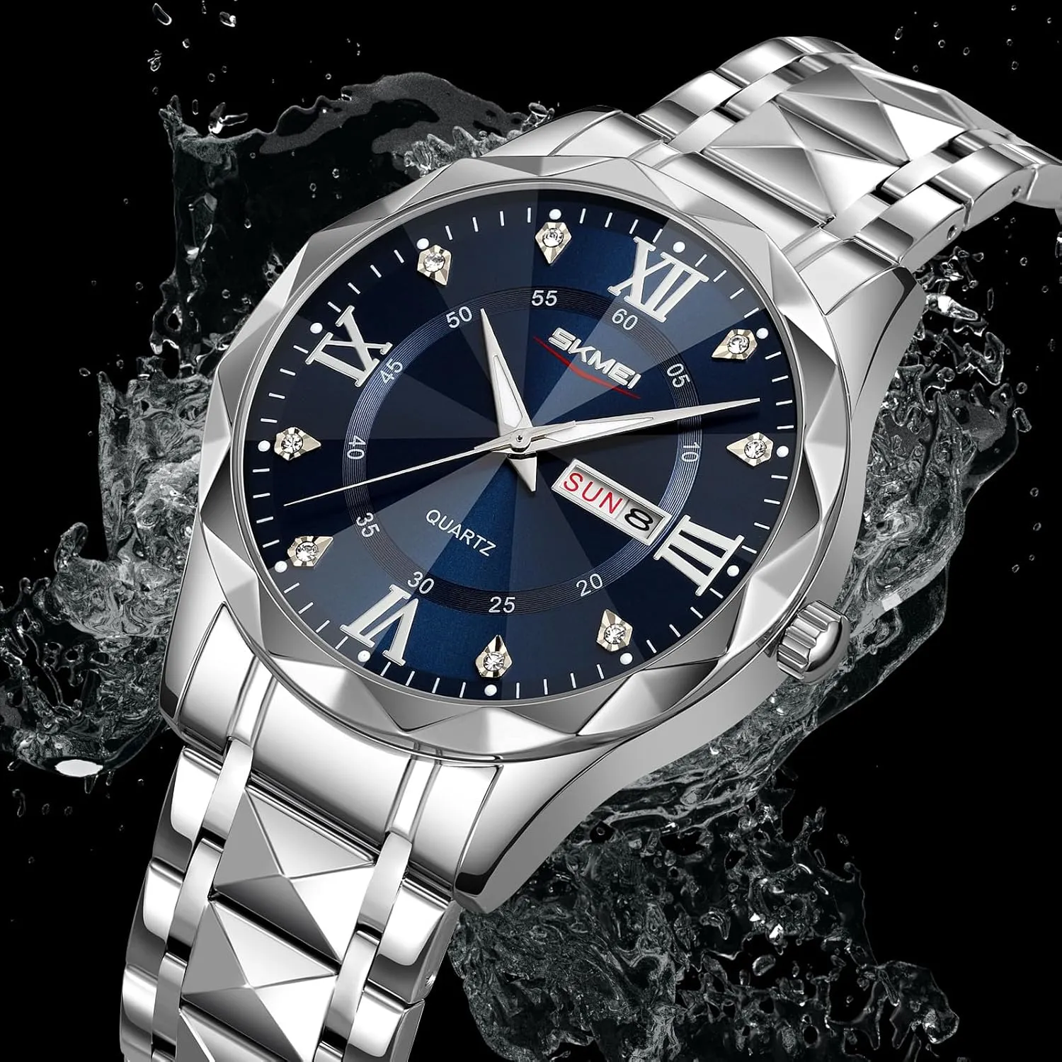 wait friend matrimony Womens Wristwatch SKMEI Men Luxury Quartz Analog Watch with Business Casual Classic Big Face 