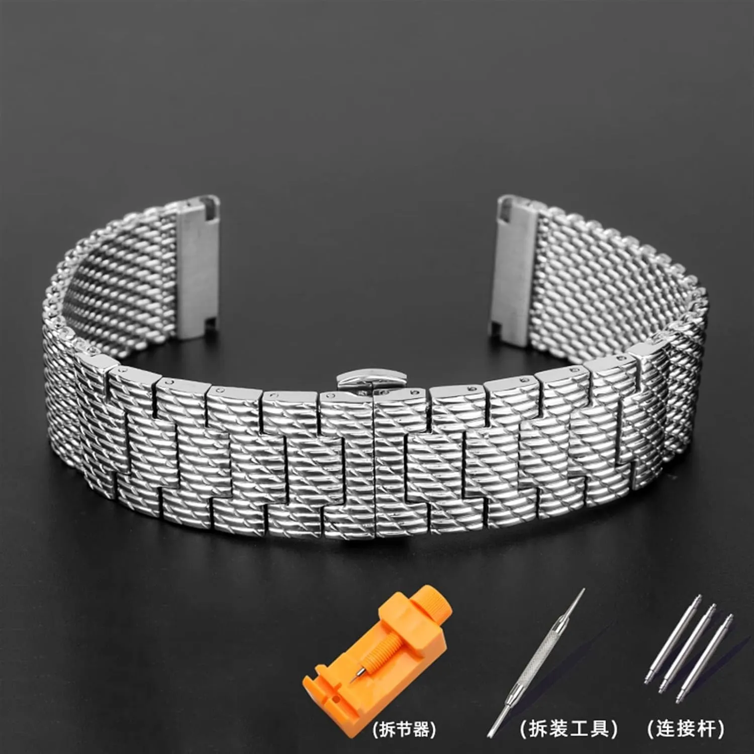 walker Virginian figurine grain transaction zone : 23mm) for Citizen JY8078 JY8037 JY8031 Watch Strap Mens Luxury 22MM 23MM Milan Mesh Stainless Steel Bracelet (Color : Silver, Size 