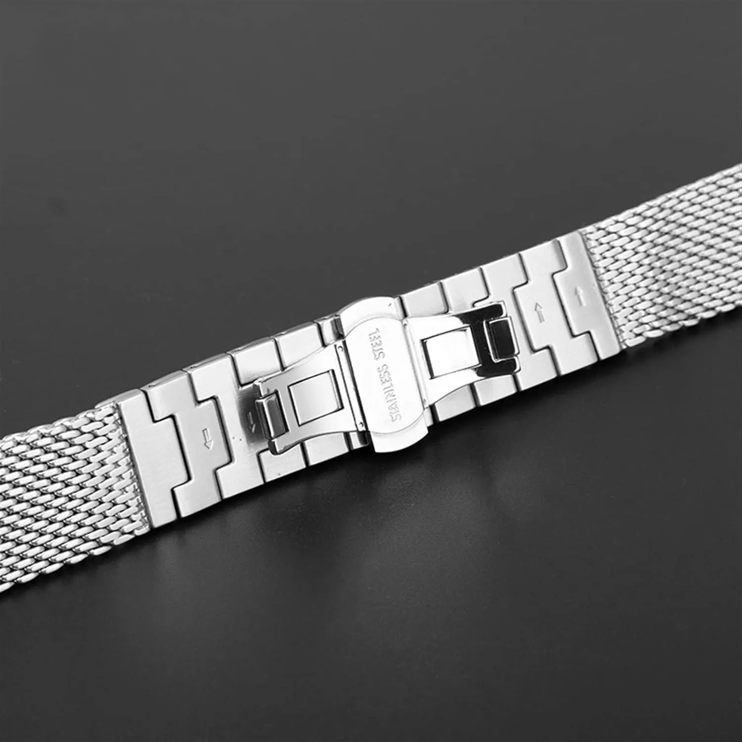 walker Virginian figurine grain transaction zone : 23mm) for Citizen JY8078 JY8037 JY8031 Watch Strap Mens Luxury 22MM 23MM Milan Mesh Stainless Steel Bracelet (Color : Silver, Size 