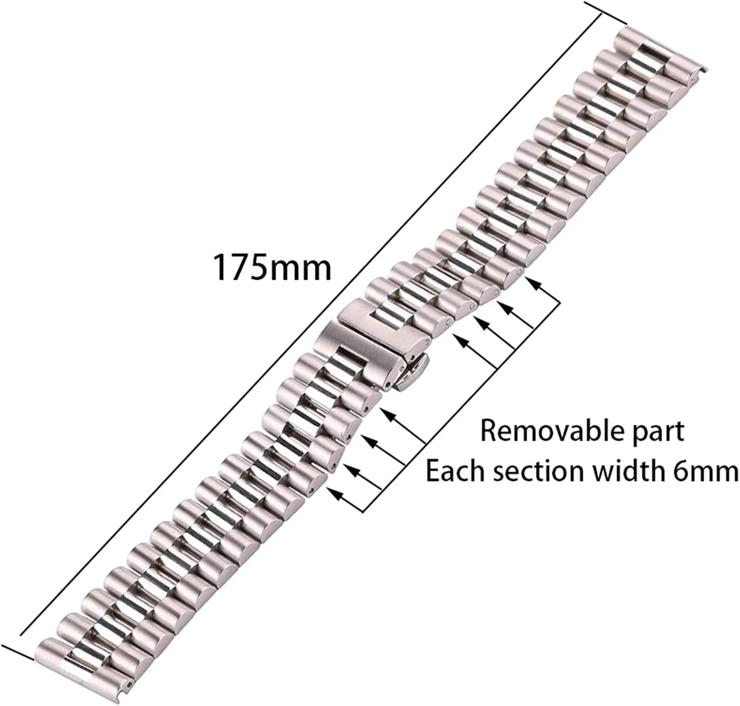 Watch Accessories Bracelet Watch Strap, Stainless Steel Strap Bracelet Silver Solid Metal Strap 16mm 18mm Sanskrit contemporary 20mm 21mm 22mm 