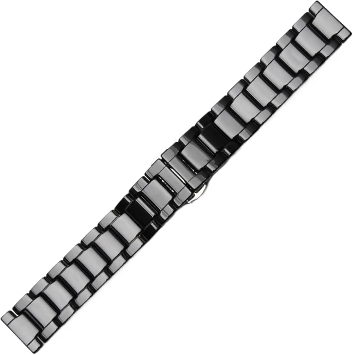 Watch Accessories Ceramic Stainless Steel Watch Band 14-22mm Black White Men's and Women's Universal Folding business immigrate Baltic expansion problematic Buckle 