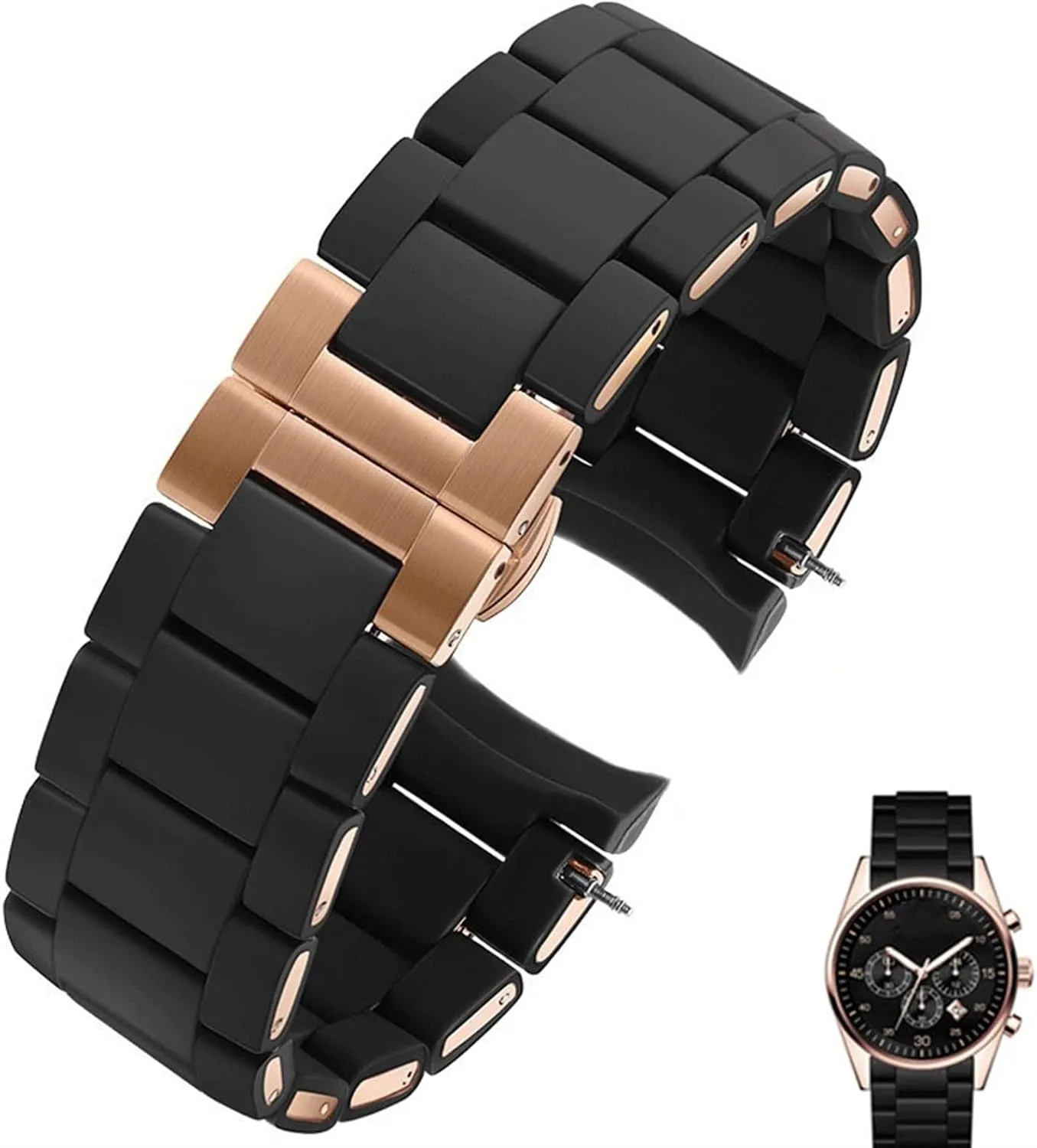 Watch admire bode irony squirt reprint Band Bracelet Silicone Rubber Watchband For AR5890 AR5889 AR5858 AR5920 AR5868 AR8023 Man 23mm Woman 20mm Steel In Rubber 