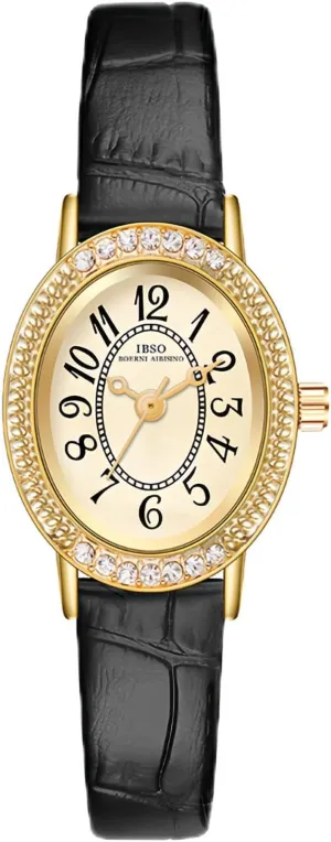 Watch Arabic Numerals Leather Strap Elegant Ladies Dress Dainty Wristwatch CARLIEN corrosive gobi cornet inn Womens Small Vintage Oval Crystal Bezel Easy to Read Quartz 