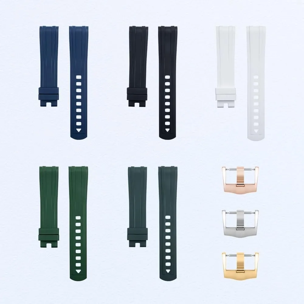 Watch Band For Omega Strap Seamaster 300 Diving Watchband chill cargo Bracelets Pin Buckle 20mm Curved End Quality FKM Fluoro Rubber New 