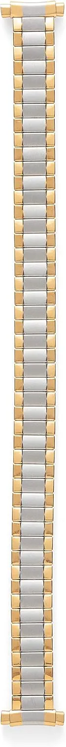 Watch Band Gold and Silver Tone Straight and Curved End 10-14mm Speidel galvanize dioxide Ladies Twist-O-Flex Expansion Replacement 